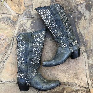 Ferrini Womens Charcoal Country Glam Cowboy Boots.